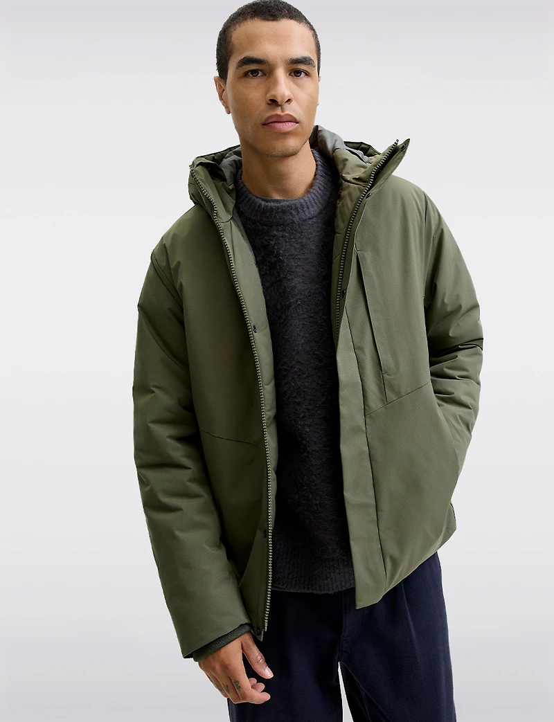 Men’s Short Lightweight Hooded Jacket with Water-Repellent Finish by Jack&Jones