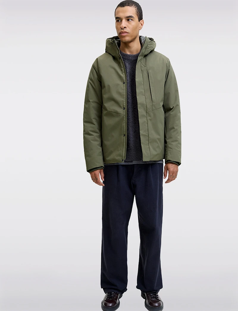 Men’s Short Lightweight Hooded Jacket with Water-Repellent Finish by Jack&Jones