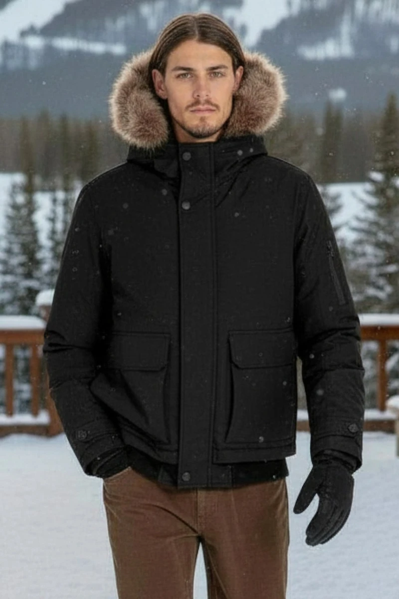 Versatile Weatherproof Hooded Bomber Jacket With Eco-Down by Point Zero