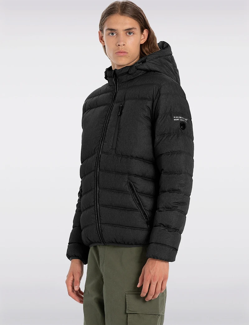 Lightweight Packable Hooded Puffer Jacket with Travel Neck Pillow by Point Zero