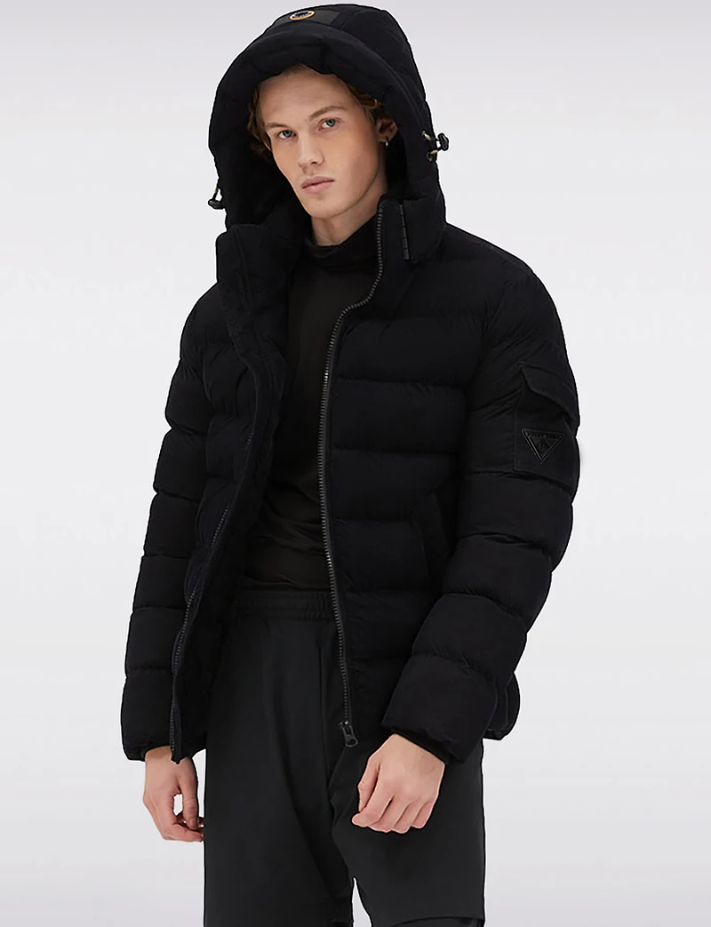 Vegan Corduroy Puffer Jacket with Removable Hood & Plush Lining by Point Zero