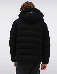 Vegan Corduroy Puffer Jacket with Removable Hood & Plush Lining by Point Zero