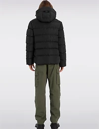 Vegan Hooded Wide Quilted Puffer Jacket with Touchless Tech Pocket by Point Zero
