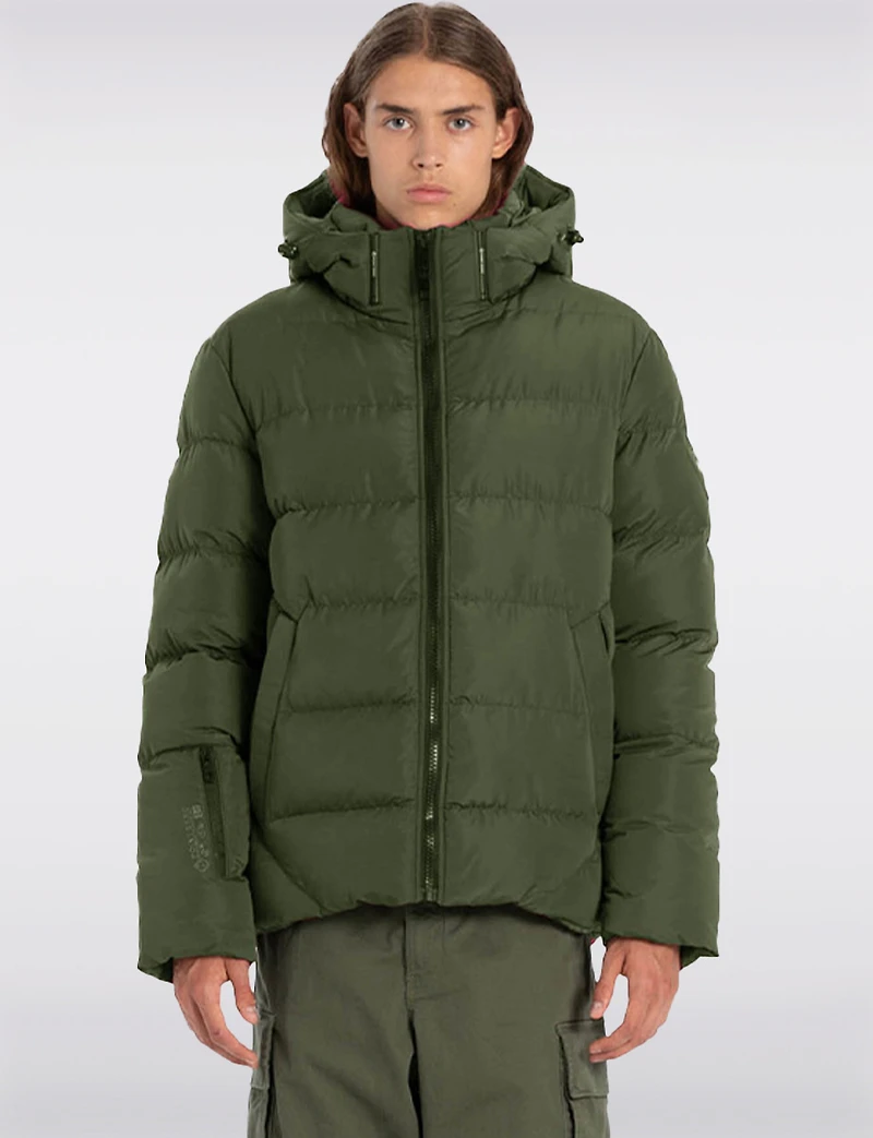 Vegan Hooded Wide Quilted Puffer Jacket with Touchless Tech Pocket by Point Zero