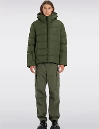 Vegan Hooded Wide Quilted Puffer Jacket with Touchless Tech Pocket by Point Zero