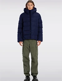 Vegan Hooded Wide Quilted Puffer Jacket with Touchless Tech Pocket by Point Zero