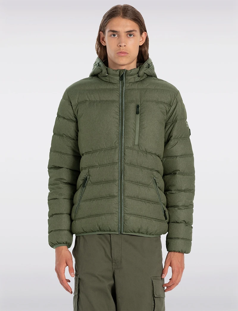 Lightweight Packable Hooded Puffer Jacket with Travel Neck Pillow by Point Zero