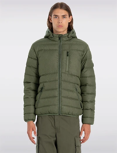 Lightweight Packable Hooded Puffer Jacket with Travel Neck Pillow by Point Zero