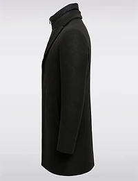 Vegan Melton Jacket with Detachable Bib & Inverted Notch Collar by Point Zero