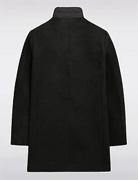 Vegan Melton Jacket with Detachable Bib & Inverted Notch Collar by Point Zero