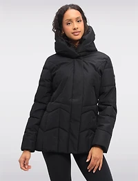 Vegan Textured Polyfill Hooded Jacket by Oxygen