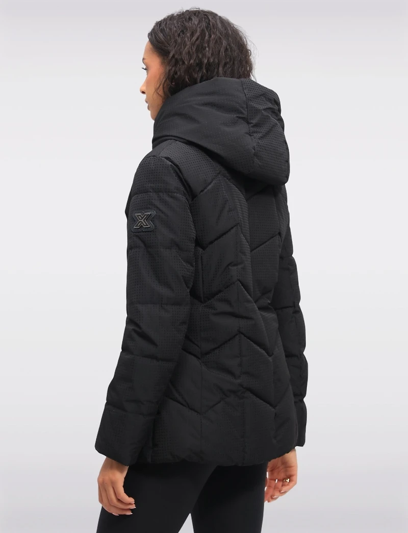 Vegan Textured Polyfill Hooded Jacket by Oxygen