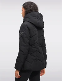 Vegan Textured Polyfill Hooded Jacket by Oxygen
