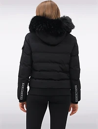 Vegan Bomber Jacket with Detachable Faux Fur Hood by Oxygen