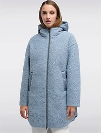 Wool-blend Boucle Texture and Puffer Zip-up Straight Cut Jacket by Geox Respira