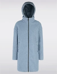 Wool-blend Boucle Texture and Puffer Zip-up Straight Cut Jacket by Geox Respira