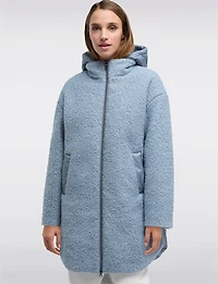 Wool-blend Boucle Texture and Puffer Zip-up Straight Cut Jacket by Geox Respira