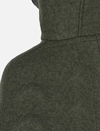 Hybrid Wool Blend Boucle Hooded Coat with Puffer Lining and Trim by Geox Respira