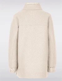 Chic Boucle Snap Closure Coat with Soft Puffer Lining and Trim by Geox Respira