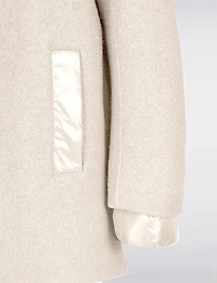 Chic Boucle Snap Closure Coat with Soft Puffer Lining and Trim by Geox Respira