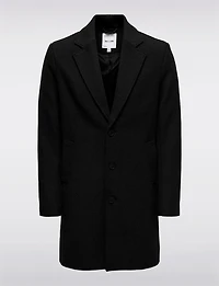 Single-Breasted Mid-Length Recycled Wool-Blend Notch Lapel Overcoat by Only Sons