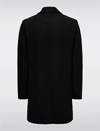Single-Breasted Mid-Length Recycled Wool-Blend Notch Lapel Overcoat by Only Sons