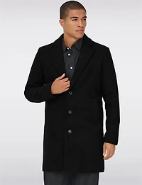Single-Breasted Mid-Length Recycled Wool-Blend Notch Lapel Overcoat by Only Sons