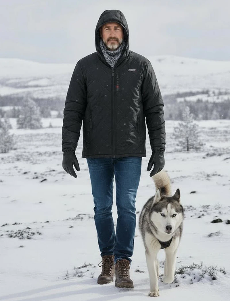 Men's Lightweight Quilted Jacket With Side Panel Details & Drawstring by Oxygen