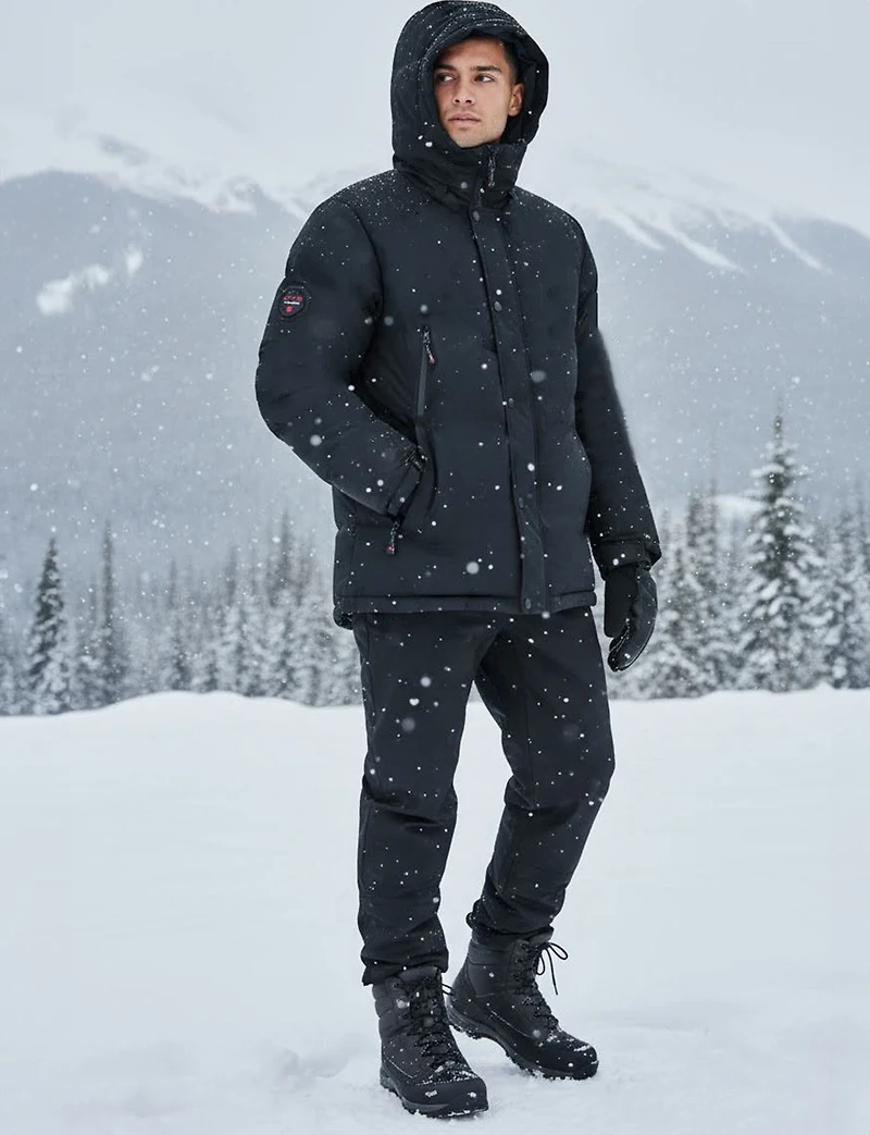 Vegan Synthetic Down Parka with Zip-Off Hood & Quilted Lining by Oxygen