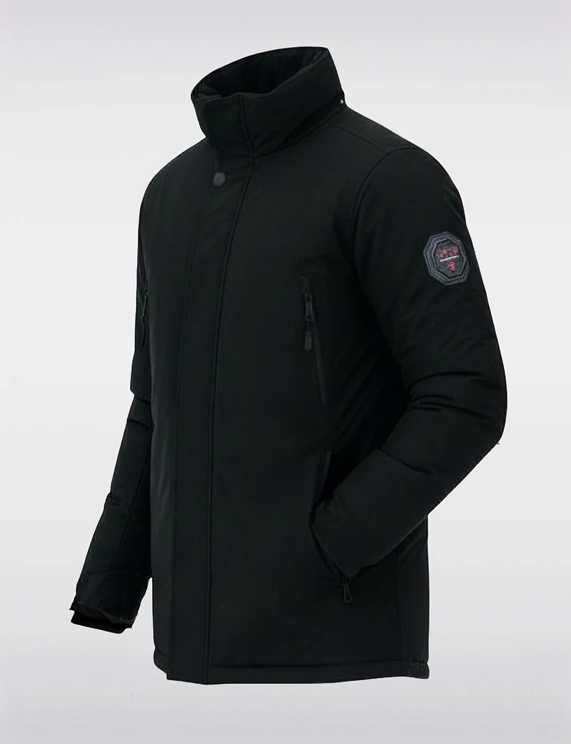 Vegan Synthetic Down Parka with Zip-Off Hood & Quilted Lining by Oxygen