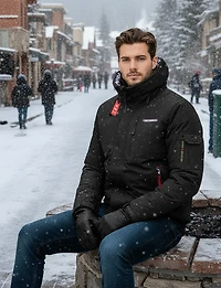 Men’s Winter Eco-Down Bomber Jacket  | Extreme Cold Protection by Oxygen