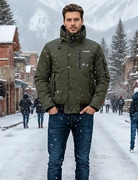 Men’s Winter Eco-Down Bomber Jacket  | Extreme Cold Protection by Oxygen