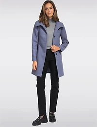 Hanna Classy Straight Cut Single-Breasted High Collar Wool Blend Coat by Saki
