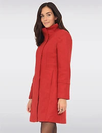 Florence Chic Wool Blend Mid-Length Slim Fit Overcoat With High Collar by Saki