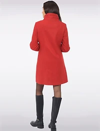 Florence Chic Wool Blend Mid-Length Slim Fit Overcoat With High Collar by Saki