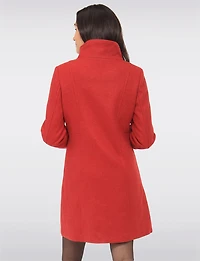 Florence Chic Wool Blend Mid-Length Slim Fit Overcoat With High Collar by Saki