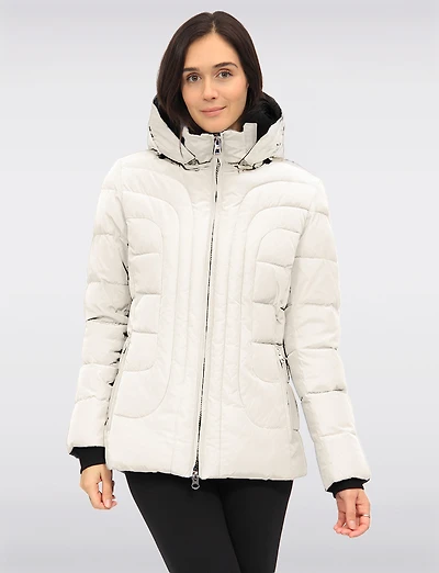 Lenni Polyloft® Puffer Coat Vegan Fur-Lined Detachable Hood & Collar by Saki