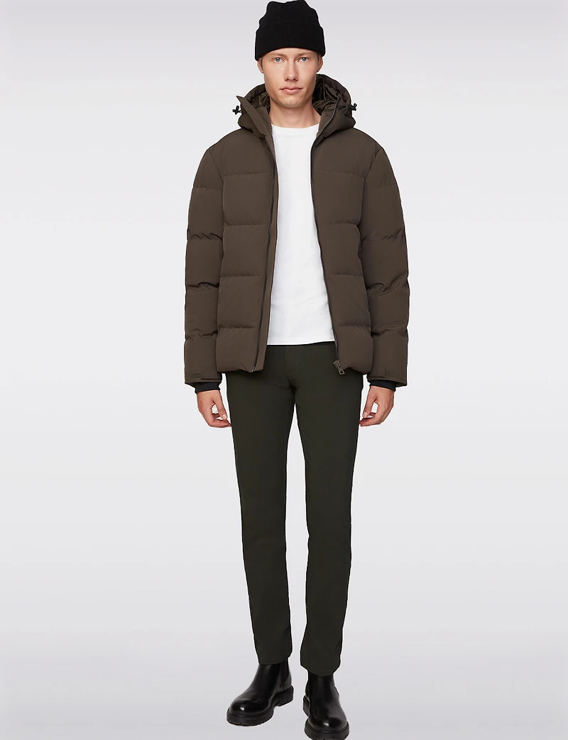 Men's Lightweight Hooded Puffer Jacket - Windproof Design by Projek Raw