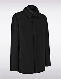 Versatile Tailored Breathable Wool-Blend Coat with Detachable Puffer Bib by Geox