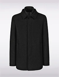 Versatile Tailored Breathable Wool-Blend Coat with Detachable Puffer Bib by Geox