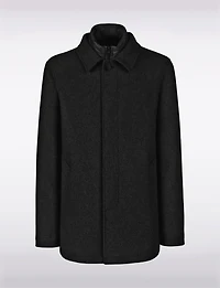 Versatile Tailored Breathable Wool-Blend Coat with Detachable Puffer Bib by Geox