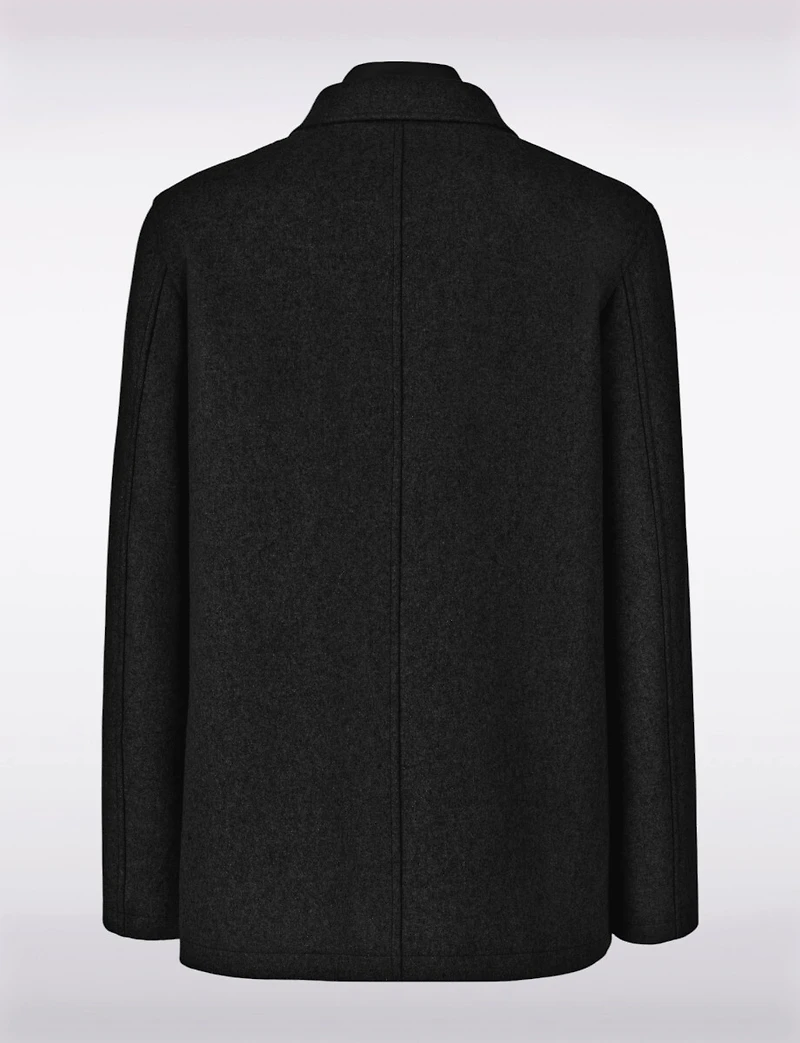 Versatile Tailored Breathable Wool-Blend Coat with Detachable Puffer Bib by Geox