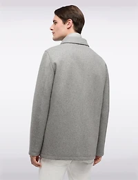 Versatile Tailored Breathable Wool-Blend Coat with Detachable Puffer Bib by Geox