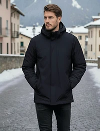 Men’s 3-in-1 Convertible Jacket With Detachable Hood & Zip-Off Puffer by Saki