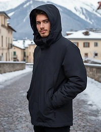 Men’s 3-in-1 Convertible Jacket With Detachable Hood & Zip-Off Puffer by Saki