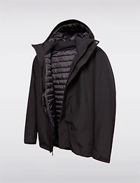 Men’s 3-in-1 Convertible Jacket With Detachable Hood & Zip-Off Puffer by Saki