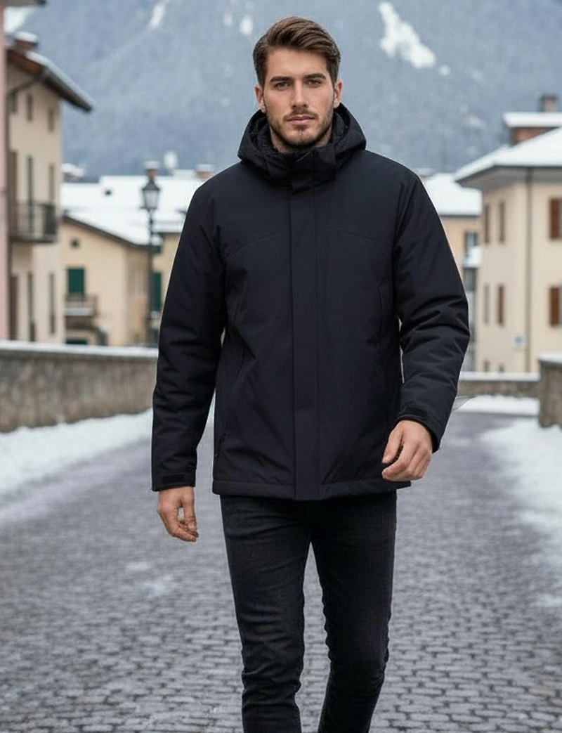 Men’s 3-in-1 Convertible Jacket With Detachable Hood & Zip-Off Puffer by Saki