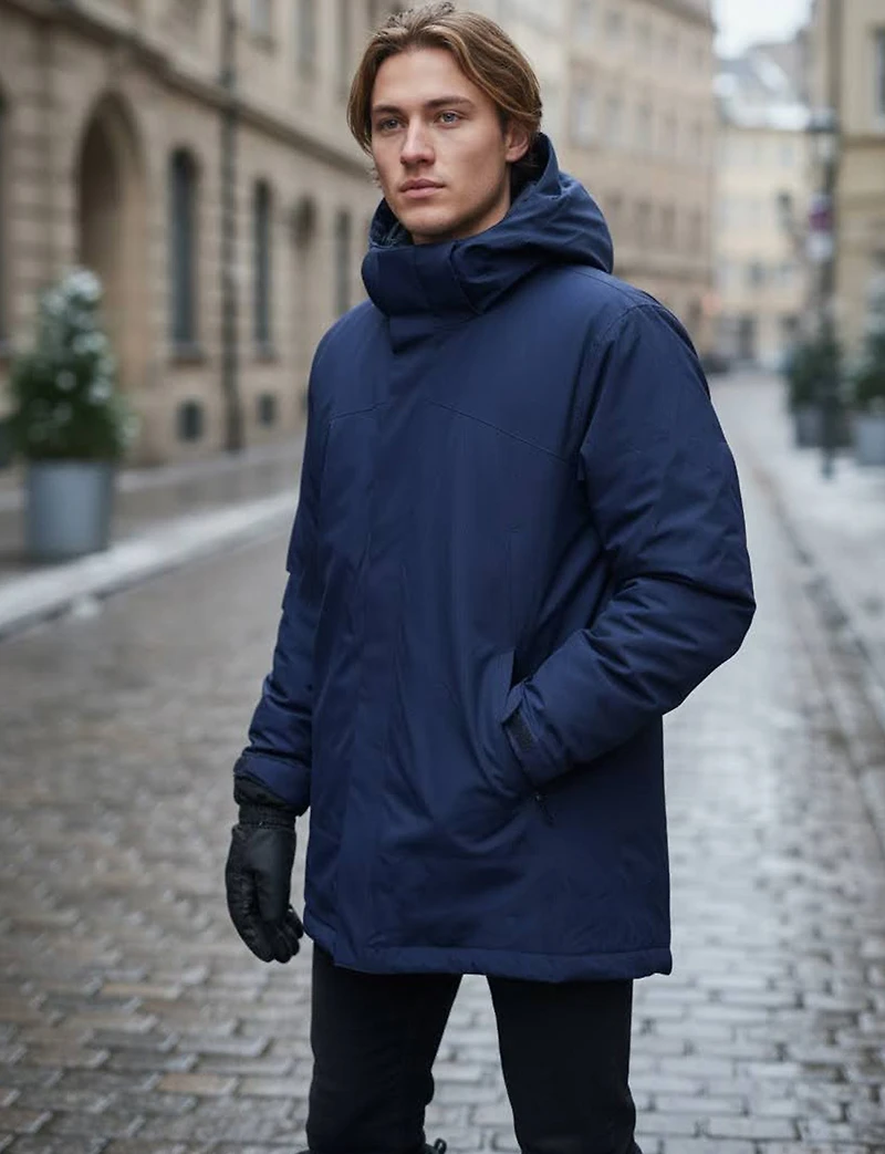 Men’s 3-in-1 Convertible Jacket With Detachable Hood & Zip-Off Puffer by Saki