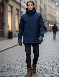 Men’s 3-in-1 Convertible Jacket With Detachable Hood & Zip-Off Puffer by Saki
