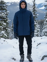 Men’s 3-in-1 Convertible Jacket With Detachable Hood & Zip-Off Puffer by Saki